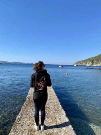 Sweat capuche Ardechica Noir/Rose