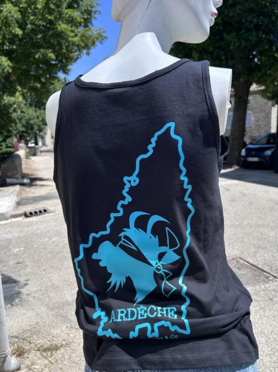 Ardéchica débardeur noir / bleu tiourre femme